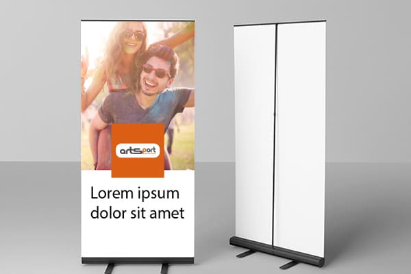 Roll-up personalizado - Soporte publicitario portátil para eventos y ferias